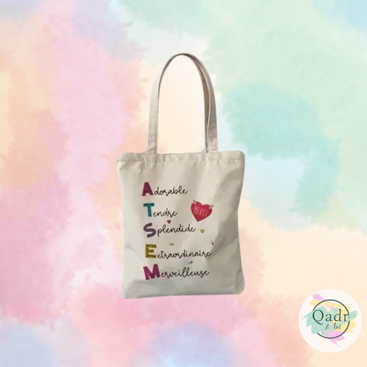🎒 Tote bag ATSEM – Cadeau parfait et utile ! 🎒