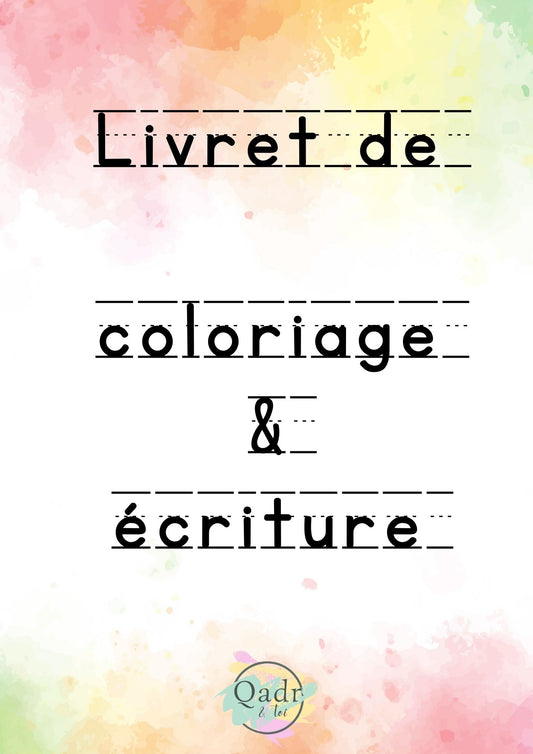 🎨✍️ Livret de Coloriage & Écriture – Format PDF à imprimer