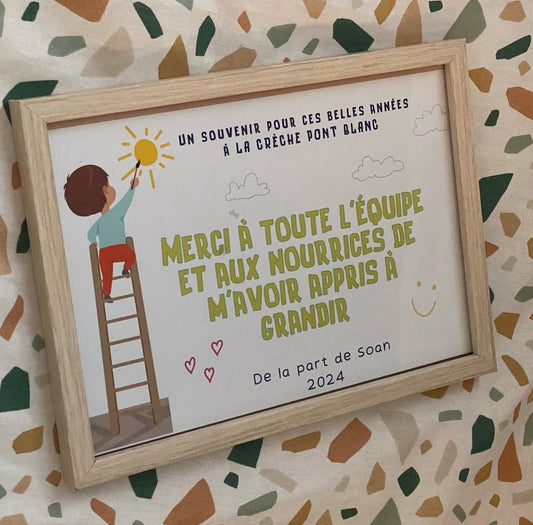 Cadre remerciement crèche